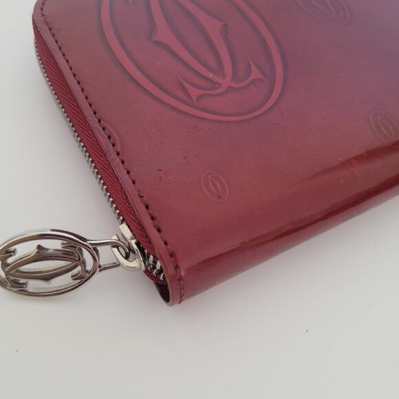 Cartier 12card International Calf Leather Zip Around Wallet Bordeaux Large Box - Picture 10 of 13